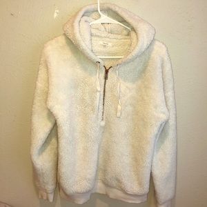 Off White Faux Fur Pull Over